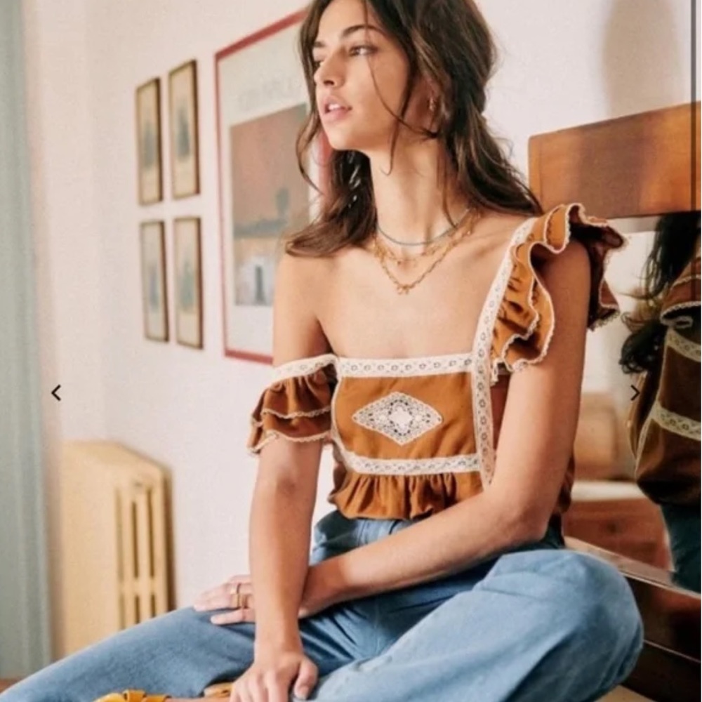 Sezane Zora Lace Tank Top